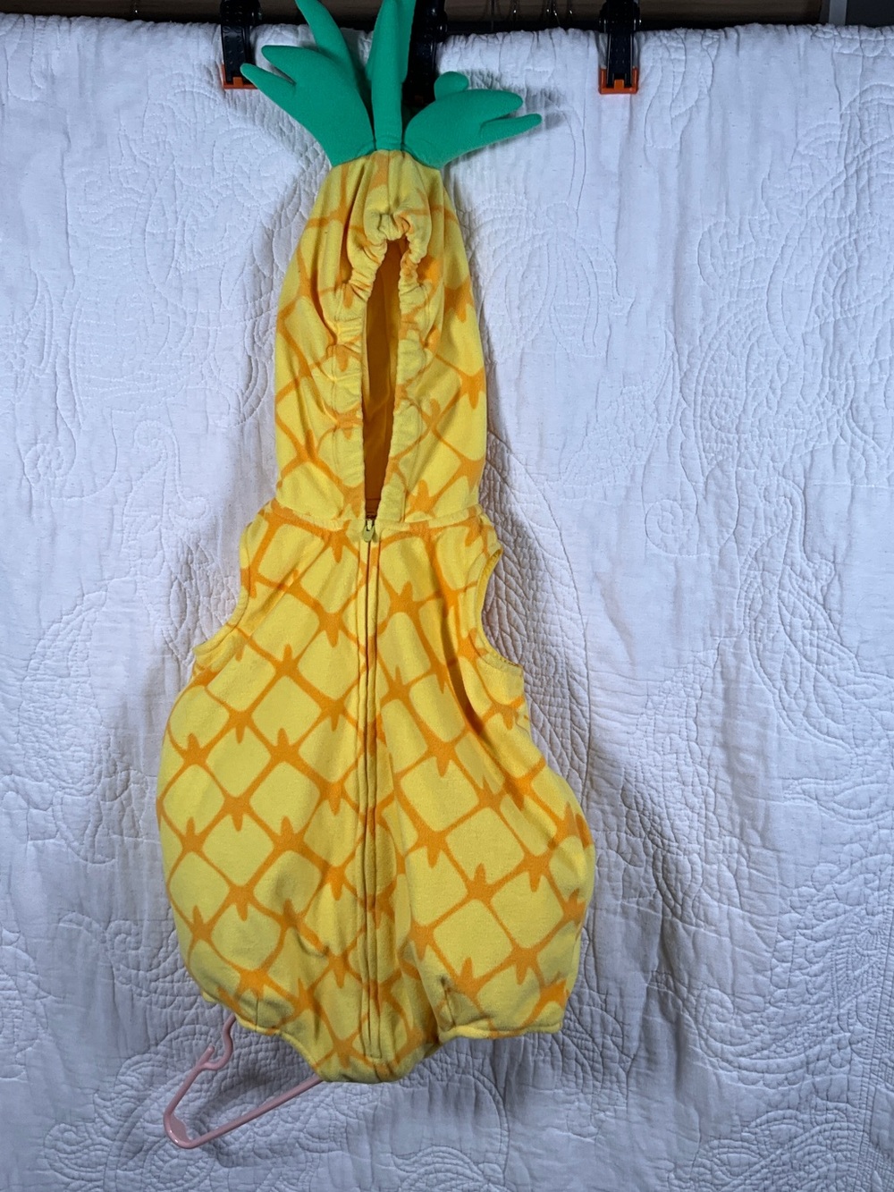 Sweet Dreams Yellow Pineapple Hoodie with Green Leaf Top